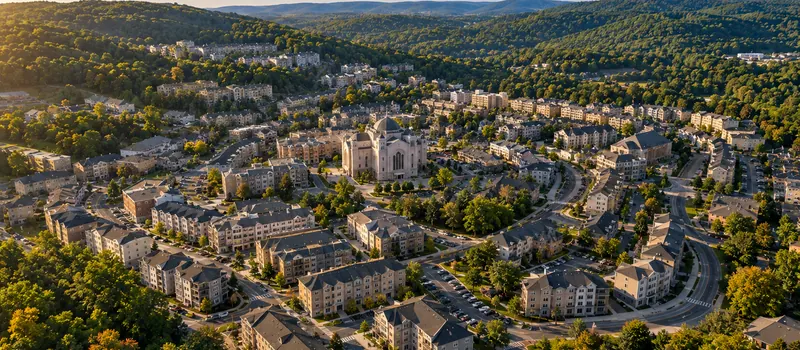 Aerial view of Kiryas Joel, NY