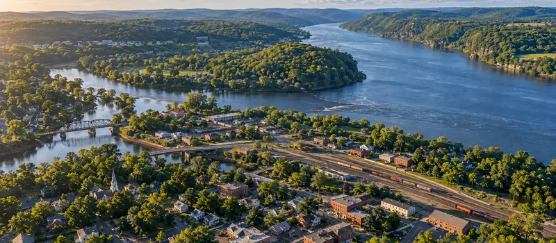 Aerial view of Port Jervis, NY