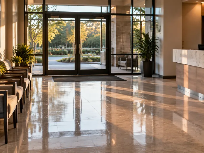 OCD Cleaning Services commercial job, aerial view